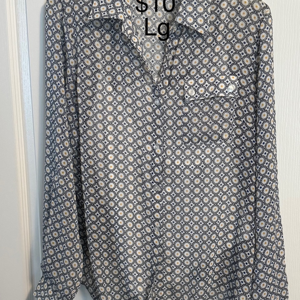 Women's Blue Patterned Top
